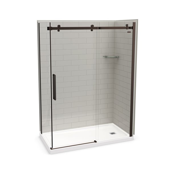 MAAX Utile Corner Shower Kit with Right Drain 60in x 32in x 84in