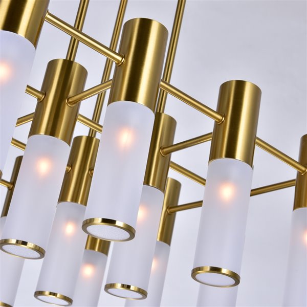 CWI Lighting Pipes 16Light Chandelier Brass 1221P2016625 RénoDépôt