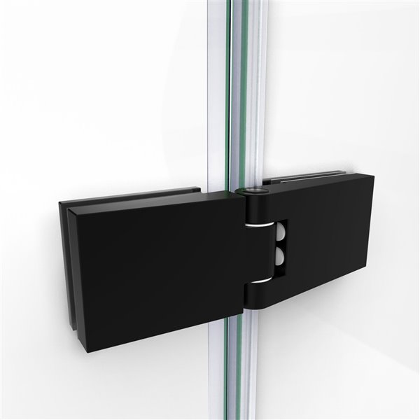 Porte de douche sans cadre Unidoor de DreamLine, 38-39 po x 72 po, noir  satiné SHDR-20387210S-09