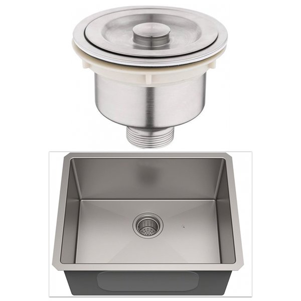 American Imaginations 23-in x 20-in 1-Basin Brushed Nickel Undermount Laundry Sink - 18 Gauge - Drain Included