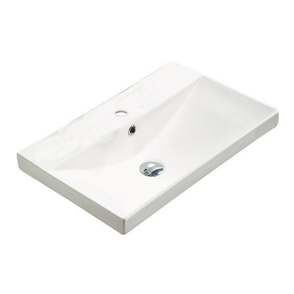 American Imaginations Trendy White Fire, Single Hole Bathroom Vanity Top