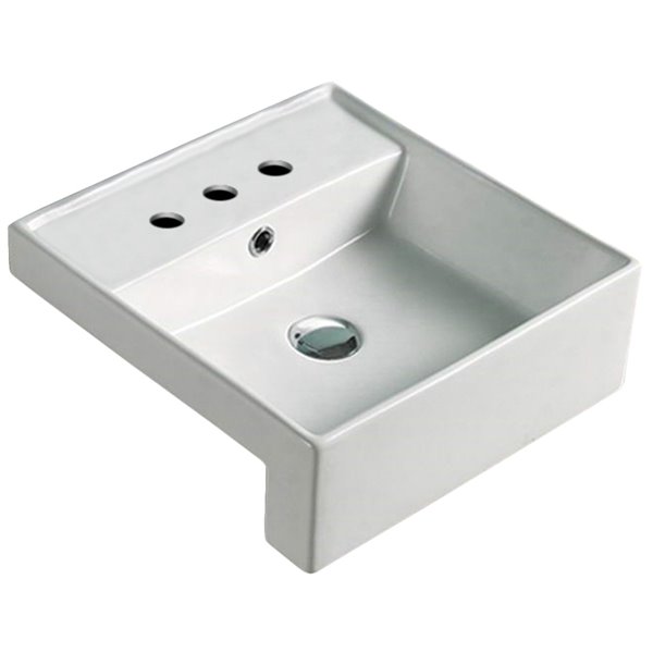 American Imginations American Imaginations Modern White Drop In Or Undermount Square Bathroom Sink Chrome Hardware 16 14 In Overflow Included Ai 28358 Reno Depot