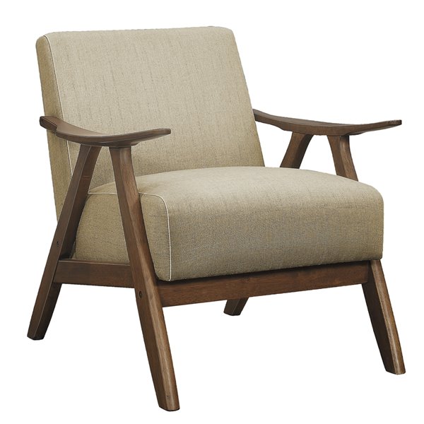 Chaise d'appoint moderne en polyester/mélange de polyester Damala de HomeTrend, brun clair