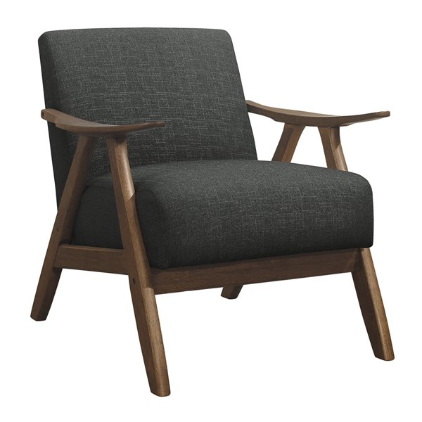 Chaise d'appoint moderne en polyester/mélange de polyester Damala de HomeTrend, gris foncé