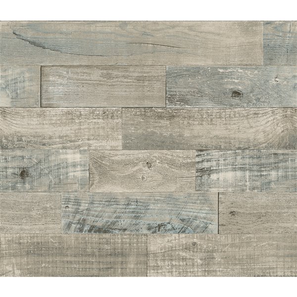 Brewster Coastal Wood Self-Adhesive Peel and Stick Backsplash Tile - 18-in x 108-in