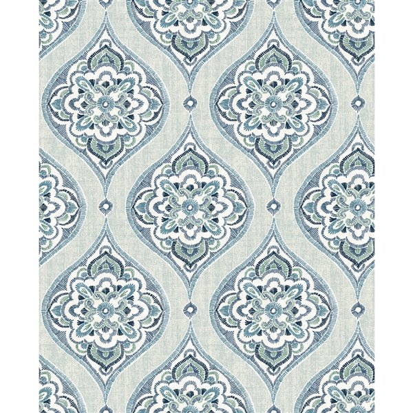 A Street Prints Folklore Unpasted Nonwoven Wallpaper 56.4 sq. ft. Turquoise