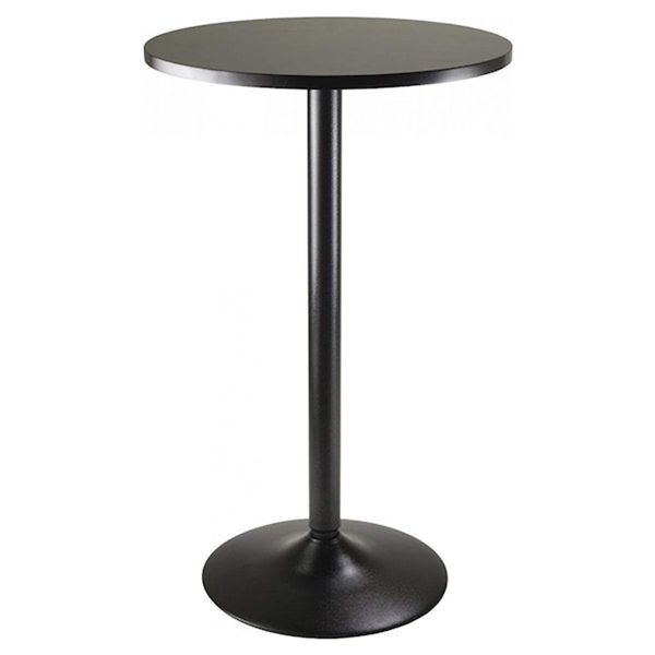 Nicer Interior Obsidian Round Bar Table - 24-in x 24-in - Black
