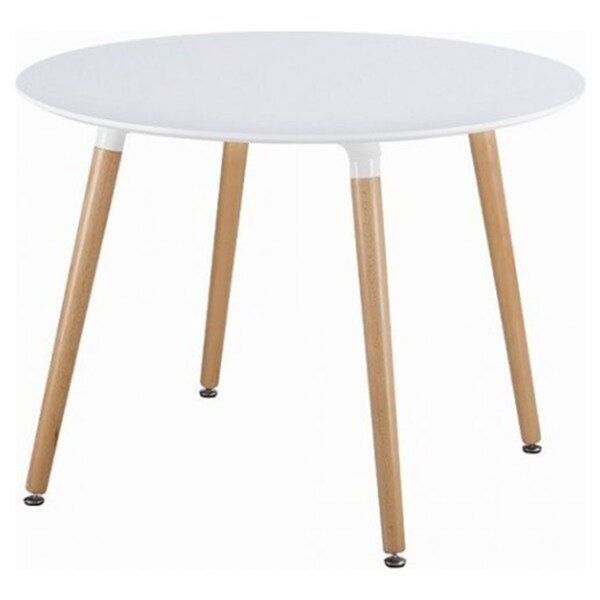 Nicer Interior Eames Round Dining Table - 32-in x 32-in - Natural/White