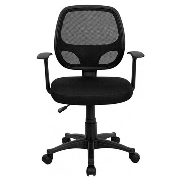 Chaise de bureau à roulettes de Nicer Interior avec repose-pieds, noir  AP5118A