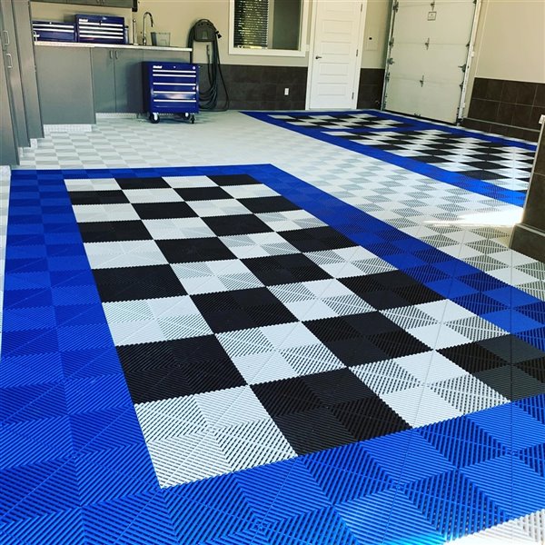 Swisstrax CarTrax Rib Garage Floor Tile 15.75in x 15.75in Royal