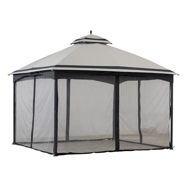 Sunjoy Devonshire Rectangular SemiPermanent Gazebo 10.5ft x 10.5ft