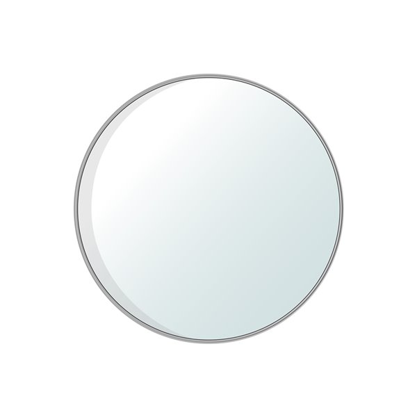 Jade Bath Dex Round Decorative Mirror - 30-in x 30-in - Polished Chrome