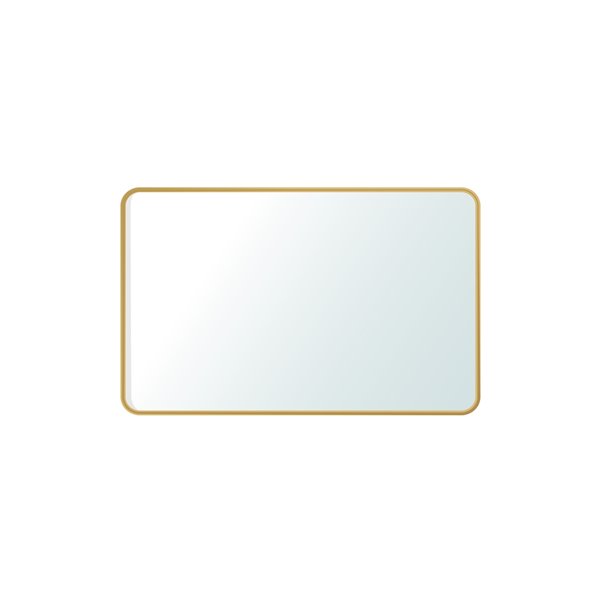 Jade Bath Mia Rectangular Decorative Mirror - 47.24-in x 29.92-in - Brushed Gold