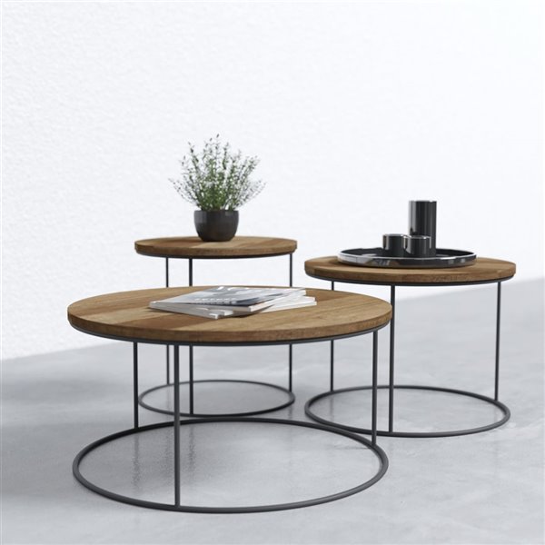 Mainstays Pilson 3 Piece Coffee Table and End Table Set, Espresso Finish -  Walmart.com