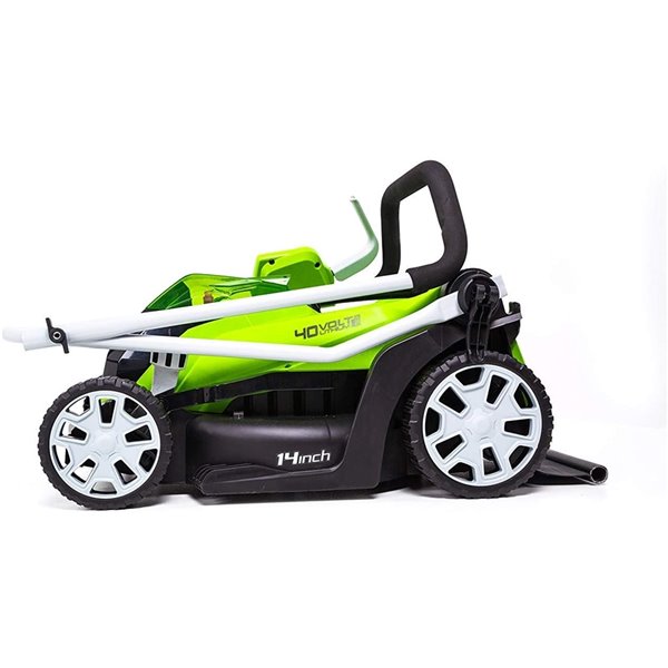 Greenworks 40-Volt 14-in Cordless Push Lawn Mower with 1 Lithium-Ion  Battery 2527402CA