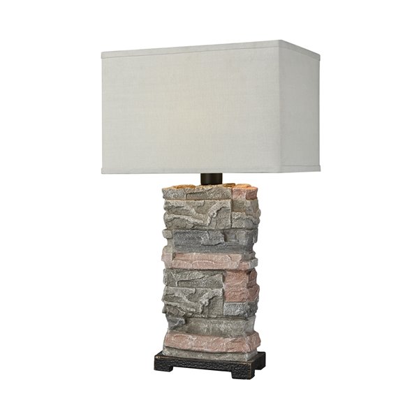 Terra Firma Table Lamp Grey D3975, Allen Roth Latchbury 30 5 In Brushed Nickel Table Lamp With Glass Shade