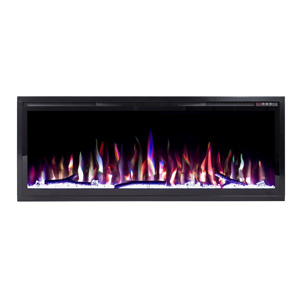 Flamehaus Electric Fireplace Insert with LED Lights 69.75in Black