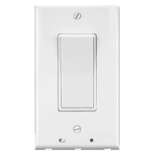 Vision Lighted Decor Rocker Switch Non-Metallic White 1-Outlet Cover Plate - 6-Pack