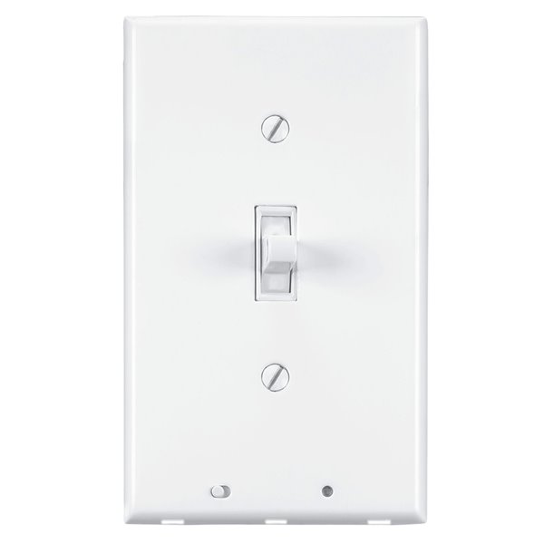 Vision Lighted Toggle Switch Non-Metallic White 1-Outlet Cover Plate - 6-Pack