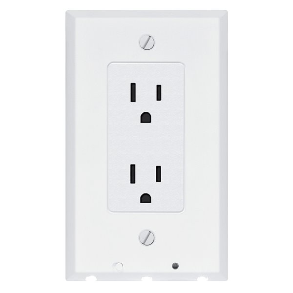 Vision Lighted Decor Outlet Cover Non-Metallic White 1-Outlet Cover Plate - 6-Pack