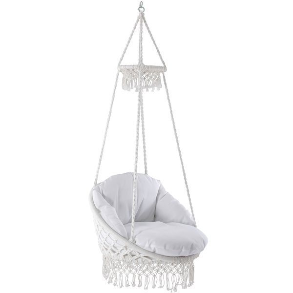 Vivere Hanging Chair - Macrame - White