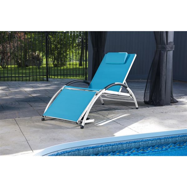 dockside outdoor aluminum sun lounger turquoise