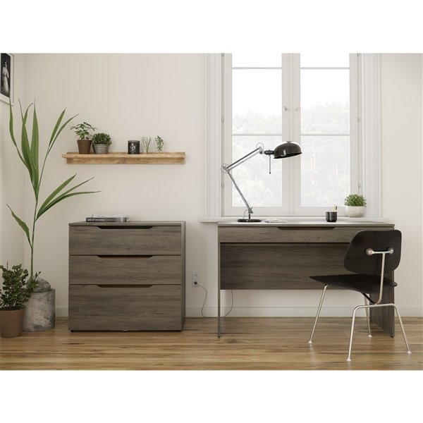 Nexera Arobas 2-Piece Home Office Set - Bark Grey