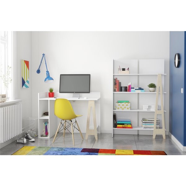 Nexera Atypik 2-Piece Plywood Home Office Set - White