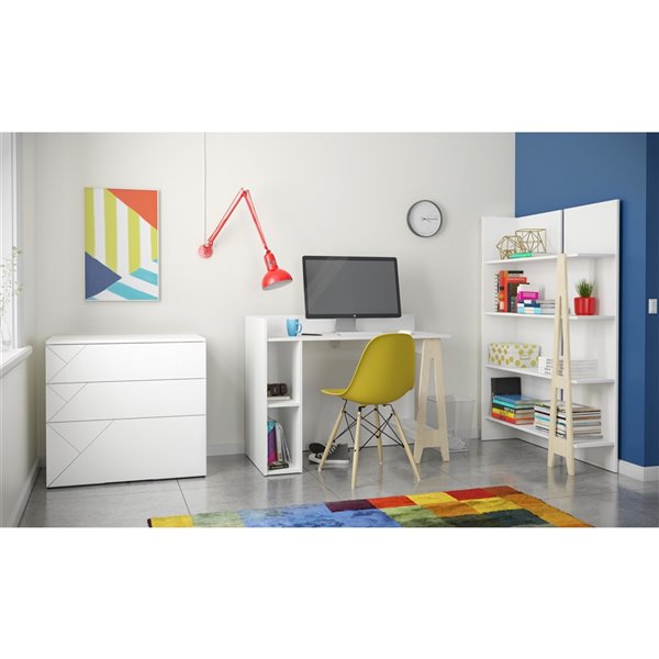 Nexera Atypik Plywood Home Office Set - 3 Pieces - White