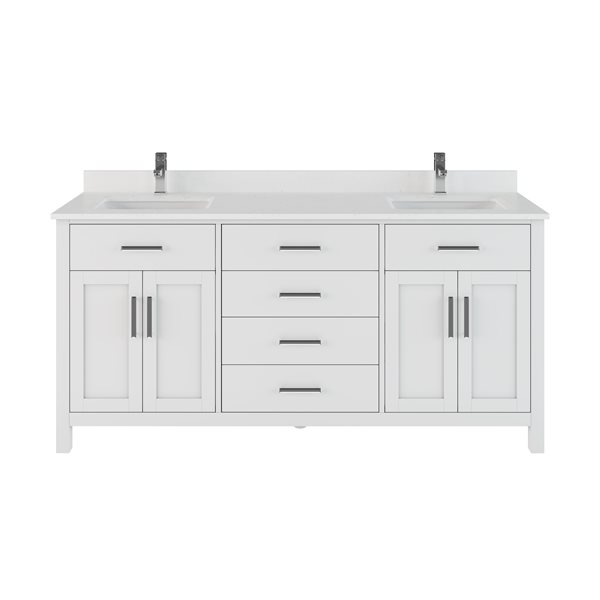 Spa Bathe Kate 72 In White Double Sink, 72 Double Bathroom Vanity Top With Sink