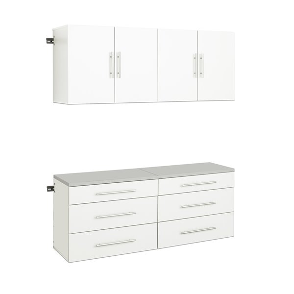 Prepac HangUps 4-Piece Storage Cabinet Set - 60-in - White