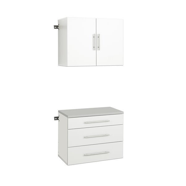 Prepac HangUps 2-Piece Storage Cabinet Set - 30-in - White