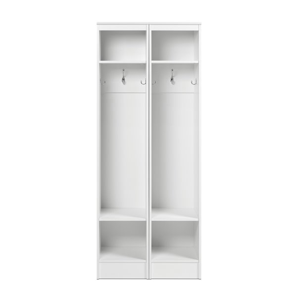 Meuble de rangement moderne étroit pour entrée de Prepac - Ensemble de 4 -  Blanc