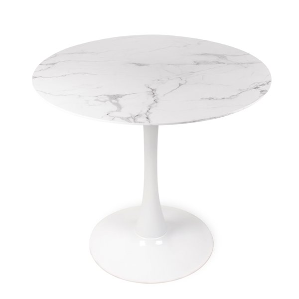 white marble top bistro table