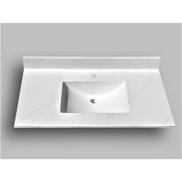 The Marble Factory Carrara, 30 Vanity Top With Sink