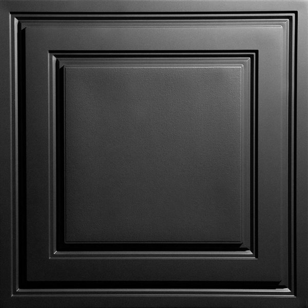 Stratford Black Feather-Light 2 Feet x 2 Feet Lay-in Ceiling Tiles (Pack of 10)