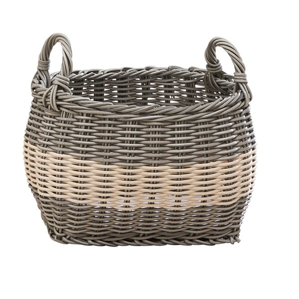 Vifah Hannah Storage and Laundry Basket - Oval - Resin - 17-in