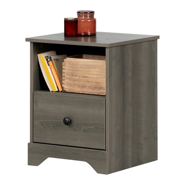 South Shore Furniture Volken 1-Drawer Nightstand - Gray Maple 12389 |  Réno-Dépôt