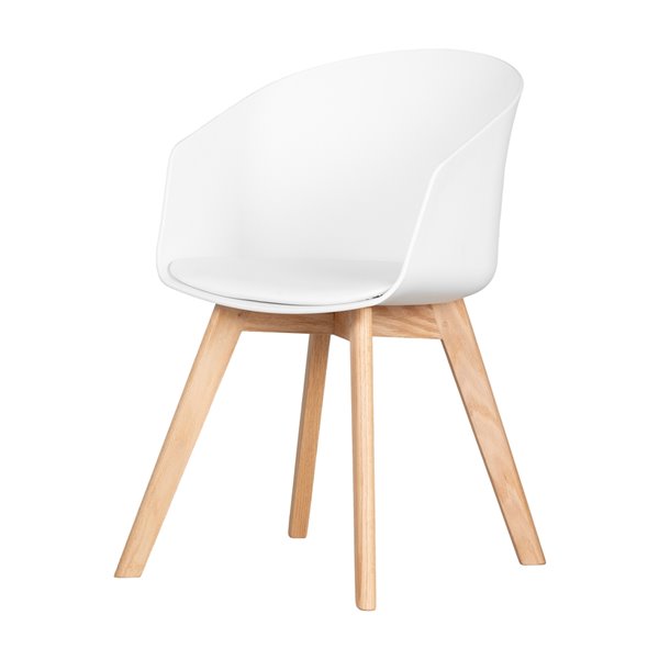Chaise avec base en bois Flam de South Shore Furniture, blanc