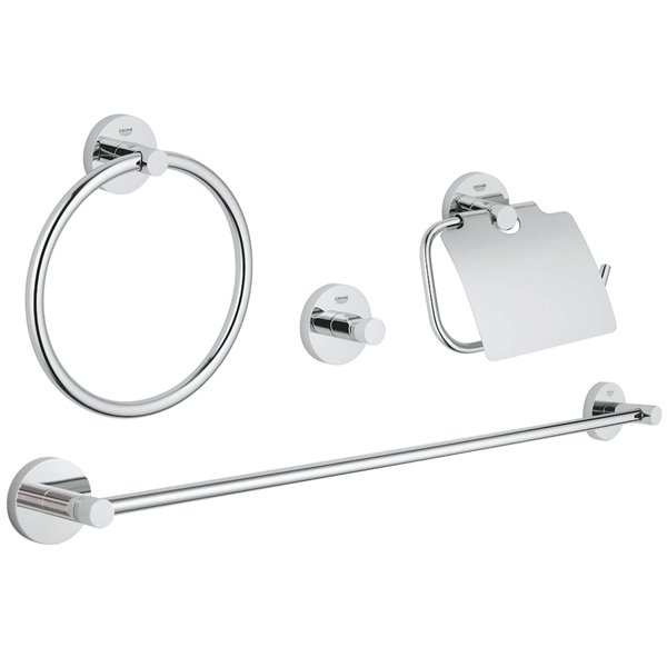 Grohe Essentials Master Bathroom 4-in-1 Accessories Set - Chrome