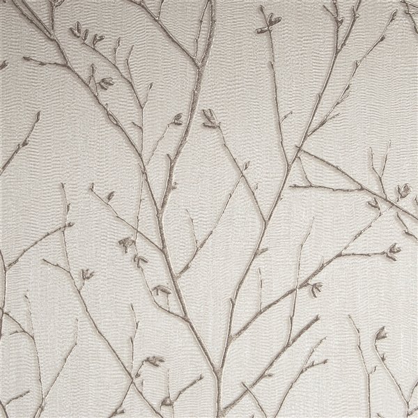 Faux Linen Wallpaper in Ivory with a Matte Finish, 32.81' X 20.5