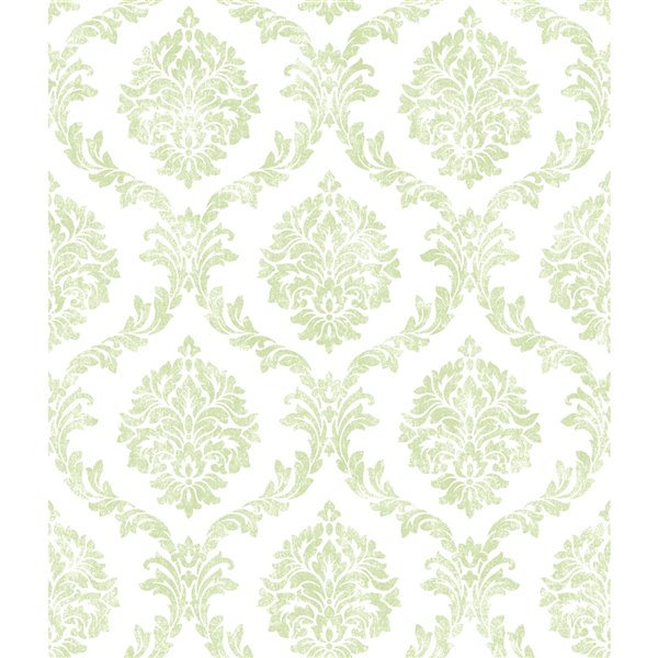 Papier peint Saint Malo Damask de Brewster, lime 2734-003506 | Réno-Dépôt