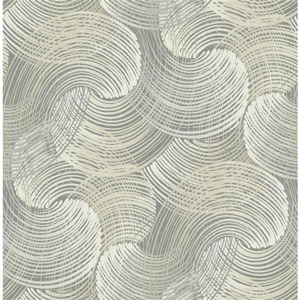 A Street Prints Karson Swirling Geometric Wallpaper Grey 2964