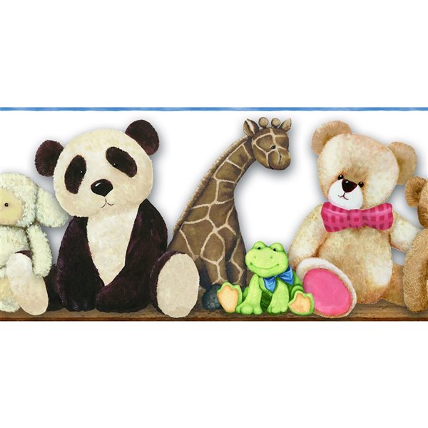 York Wallcoverings Prepasted Teddy Bear and Animals Wallpaper Border - 9-in x 15-ft - Beige/White/Black | Réno-Dépôt York Wallcoverings Prepasted Teddy Bear and Animals Wallpaper Border - 9-in x 15-ft - Beige/White/Black | Réno-Dépôt