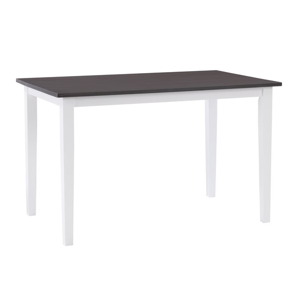 Table de salle à manger fixe rectangulaire Alpine avec plateau en bois d'ingénierie finition deux tons de CorLiving, blanc/gri