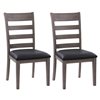Ensemble de salle à manger New York de CorLiving avec table rectangulaire, 6  chaises, 35 po x 59 po, gris lavé/noir TNY-301-Z2