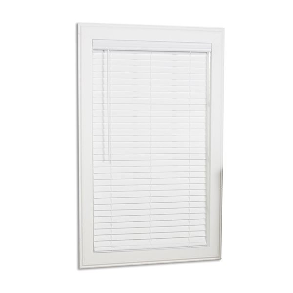 allen + roth Cordless Horizontal Blind with 2-in Vinyl Slat - 24.5-in x 84-in - White