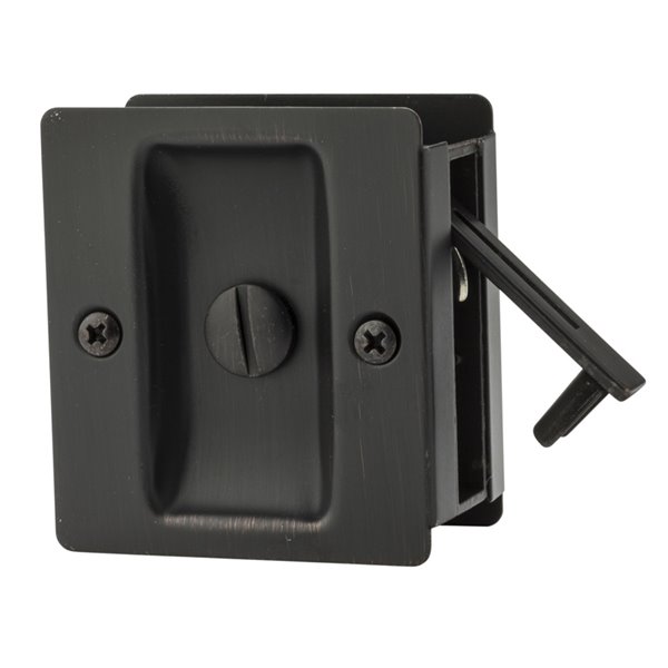 Weiser Square Pocket Door Lock - Bronze