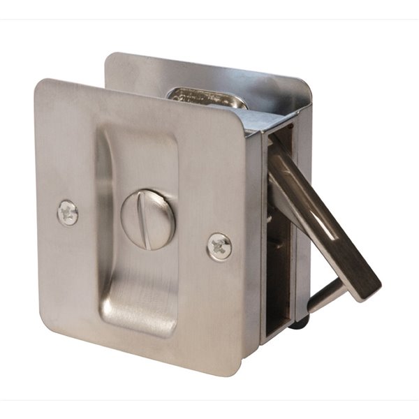 Weiser Square Pocket Door Lock - Satin Nickel