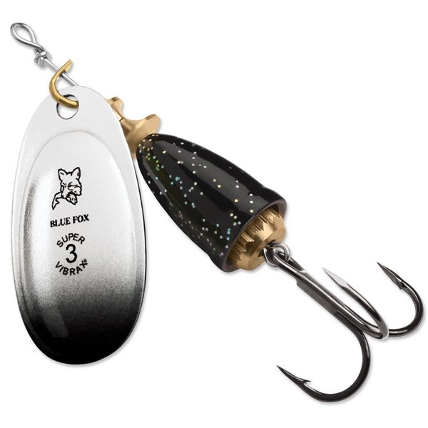 Blue Fox Classic Vibrax Spinner Lure - Blade Size 1 - Black Chartreuse  60-10-275IC